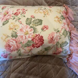 April cornell peach floral everlasting buttermilk Pillow case ~ Lightweight